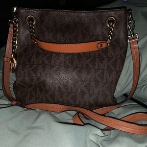 Michael Kors Brown Shoulder Bag with Slouchy Shape and Adjustable Straps